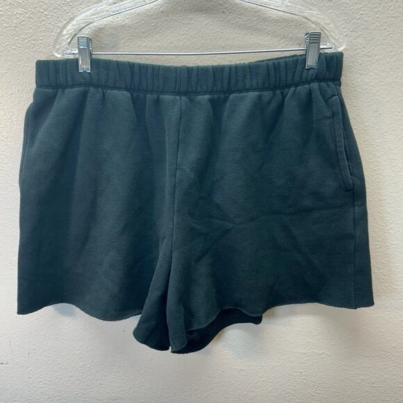 Aerie Womens XL Pajama Lounge Shorts Black Sweat-shorts Gym Pull On - Picture 1 of 4